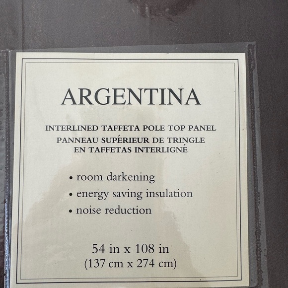 Argentina Interlined Taffeta Pole Panel 54”x108” 2 Panels - Picture 4 of 6